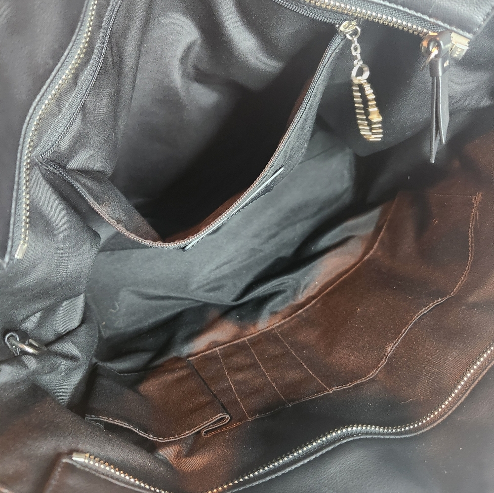 AUTHENTIC COACH HAMPTON TOTE Smooth Black Leather F11202 - Picture 8 of 13